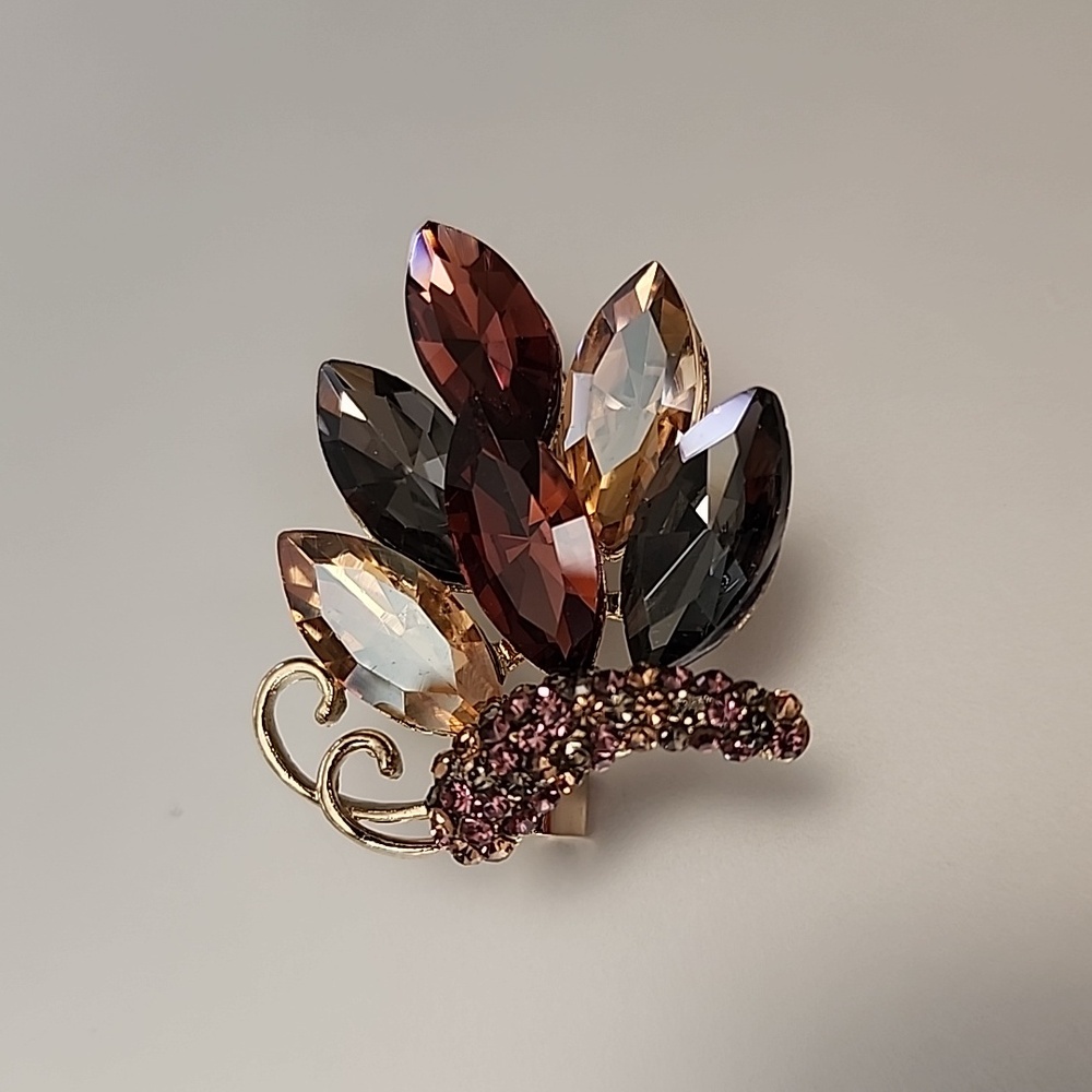 Butterfly Brooch Simulated Diamonds Beautiful Fade Colors